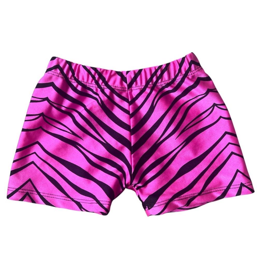 Bal Togs Zebra Dance Gymnastics Shorts Pink and Black Child 4/6